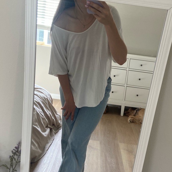 EXPRESS White Rayon Blouse - Picture 2 of 8